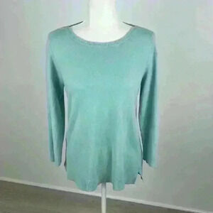 Carolyn Taylor Light Blue Scoop Neck Sweater Size L